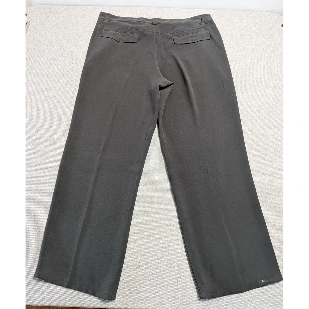 Armani Collezioni Men's 40L Charcoal Gray Flat Front Dress Pants Prom Suit